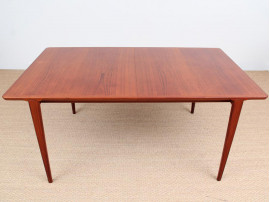 Mid-Century modern dining table in teak by Harry Rosengren Hansen 6/10 seats.