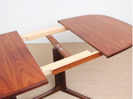 Table de repas scandinave extensible en palissandre 6/10 pers.