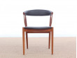 Mid century modern pair of armchair in teak and brown leather by Johannes Andersen