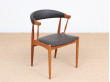 Mid century modern pair of armchair in teak and brown leather by Johannes Andersen