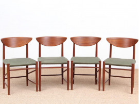 Mid-Century Modern Danish set of6 chairs in teck model 316 by Hvidt & Mølgaard Nielsen