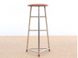 Mid-Century Modern style Bar stool in steel and leather