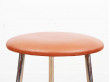 Mid-Century Modern style Bar stool in steel and leather