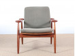 Mid century modern pair of armchair in teak model FD 133 by Finn Juhl