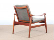 Mid century modern pair of armchair in teak model FD 133 by Finn Juhl