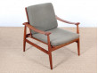 Mid century modern pair of armchair in teak model FD 133 by Finn Juhl