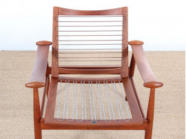 Mid century modern pair of armchair in teak model FD 133 by Finn Juhl