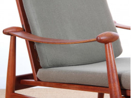 Mid century modern pair of armchair in teak model FD 133 by Finn Juhl