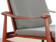 Mid century modern pair of armchair in teak model FD 133 by Finn Juhl