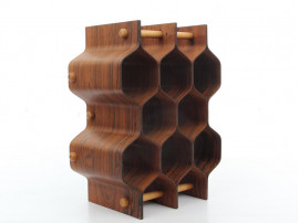 Mid modern century wine rack by Torsten Johansson in Rio rosewood