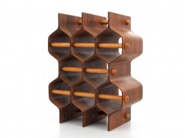 Mid modern century wine rack by Torsten Johansson in Rio rosewood