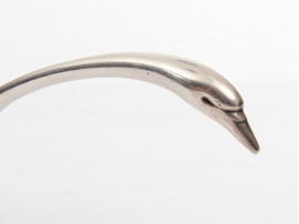 Sauceboat "Swan" with serving ladle in silver plated by Christian Fjerdingstad