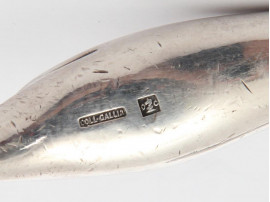 Saucière "Cygne" en métal Argenté et sa cuillère, collection Gallia