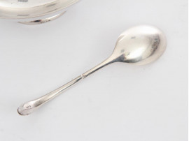 Sauceboat "Swan" with serving ladle in silver plated by Christian Fjerdingstad