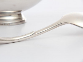 Sauceboat "Swan" with serving ladle in silver plated by Christian Fjerdingstad