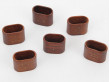 Set of 6 scandinavian napkin rings in teak