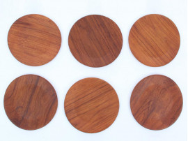 Set of 12 scandinavian plates in teak