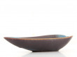 Rorstrand Brown & Blue Haresfur Leaf-Shaped Tray by Gunar Nylund