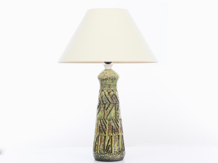 Mid-Century Modern scandinavian huge ceramic lamp with colored glaze