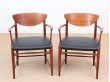 Mid-Century Modern Danish pair of armchairs in teck model 317 by Hvidt & Mølgaard Nielsen