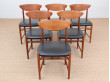 Mid-Century Modern Danish set of 6 chairs in teck model 317 by Hvidt & Mølgaard Nielsen