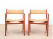 Danish mid-century modern pair of arm chairs model 350 by Peter & Orla Hvidt & Mølgaard-Nielsen for Søborg Møbelfabrik