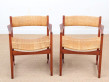 Danish mid-century modern pair of arm chairs model 350 by Peter & Orla Hvidt & Mølgaard-Nielsen for Søborg Møbelfabrik