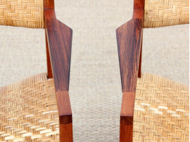 Danish mid-century modern pair of arm chairs model 350 by Peter & Orla Hvidt & Mølgaard-Nielsen for Søborg Møbelfabrik