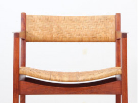 Danish mid-century modern pair of arm chairs model 350 by Peter & Orla Hvidt & Mølgaard-Nielsen for Søborg Møbelfabrik