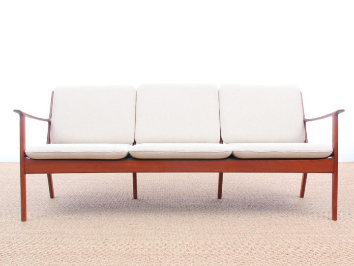 Mid-century modern sofa 3 seats by Ole Wanscher model PJ112