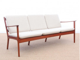 Mid-century modern sofa 3 seats by Ole Wanscher model PJ112