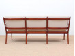 Mid-century modern sofa 3 seats by Ole Wanscher model PJ112