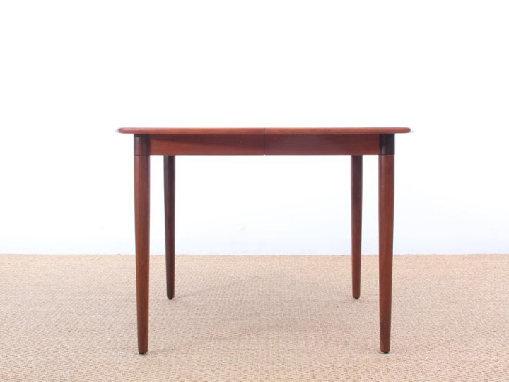Mid-Century modern dining table in teak by H. W. Klein, 4/10 seats