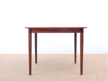 table scandinave carrée en teck à rallonges 4/10 pers.