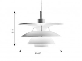 Mid-Century  modern scandinavian pendant lamp PH 5-4½ Charlottenborg by Poul Henningsen for Louis Poulsen