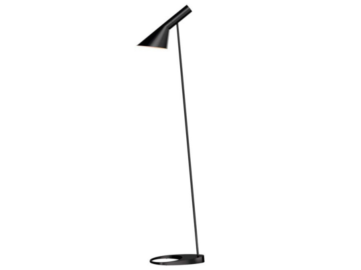 Mid-Century modern scandinavian floor lamp AJ black by Arne Jacobsen for Louis  Poulsen.