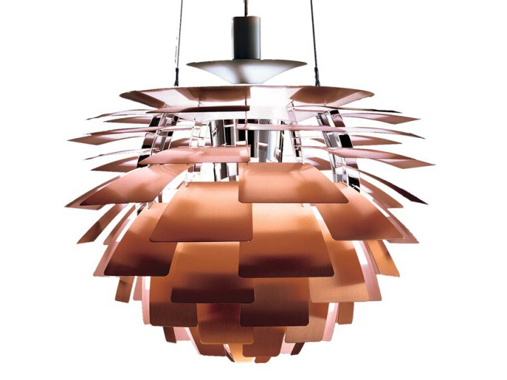 Mid-Century modern scandinavian pendant lamp PH Artichoke copper, 4 sizes,  by Poul Henningsen for Louis Poulsen