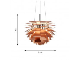 Mid-Century  modern scandinavian pendant lamp PH Artichoke copper, 4 sizes, by Poul Henningsen for Louis Poulsen