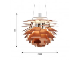 Mid-Century  modern scandinavian pendant lamp PH Artichoke copper, 4 sizes, by Poul Henningsen for Louis Poulsen