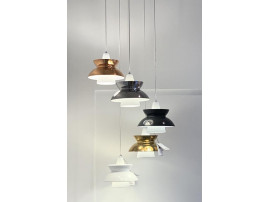 Suspension scandinave  en Doo-Wop ou « Navy Pendant » blanche. Edition neuve