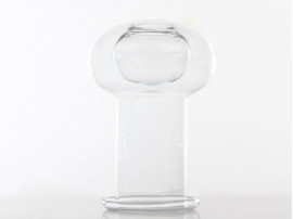 Mid century modern scandinavian candle holder tealight in blowen glass for Holmegaard Glasværk