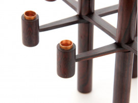 Mid century modern scandinavian folding candle holder in Rio rosewood