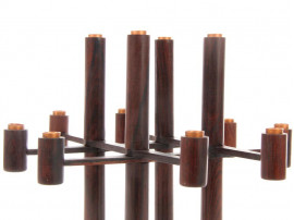 Mid century modern scandinavian folding candle holder in Rio rosewood