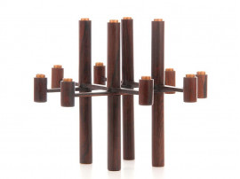 Mid century modern scandinavian folding candle holder in Rio rosewood