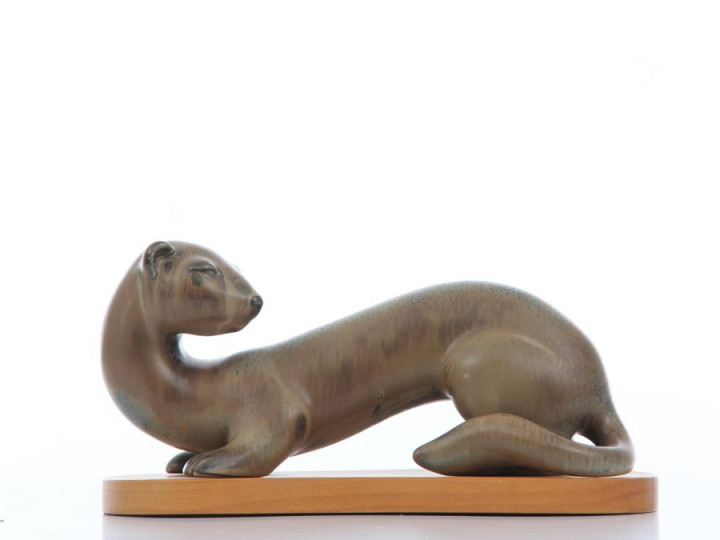 Mid century modern scandinavian ceramic ferret by Gunnar Nylund