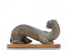 Mid century modern scandinavian ceramic ferret by Gunnar Nylund