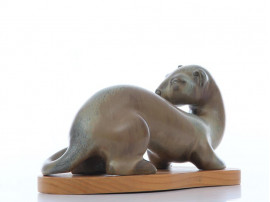 Mid century modern scandinavian ceramic ferret by Gunnar Nylund