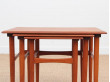 3 tables gigognes scandinaves en teck.