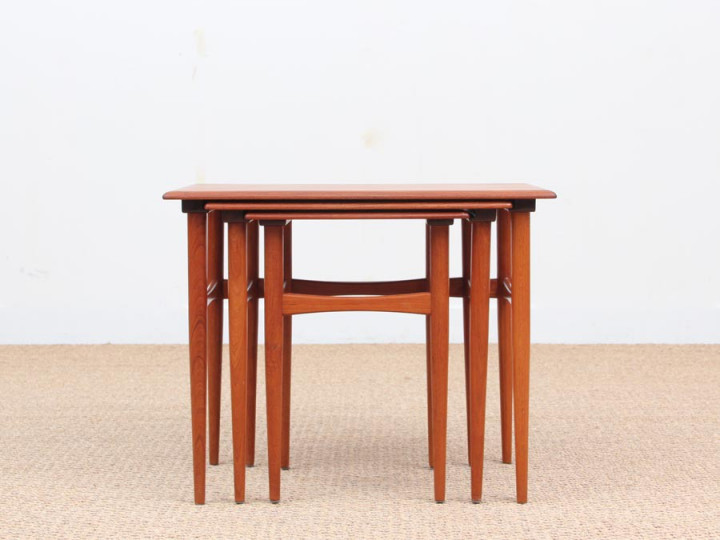 Mid-Century  modern scandinavian nesting tables in teak