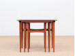 Mid-Century  modern scandinavian nesting tables in teak